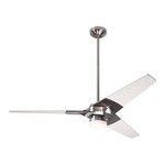 Torsion Ceiling Fan with Light - Bright Nickel / Whitewash