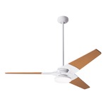Torsion Ceiling Fan with Light - Gloss White / Maple