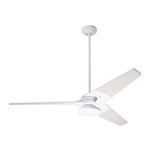 Torsion Ceiling Fan with Light - Gloss White / Whitewash