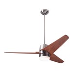 Velo DC Ceiling Fan with Light - Bright Nickel / Mahogany Blades