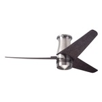 Velo Flush DC Ceiling Fan - Bright Nickel / Ebony Wood