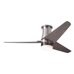 Velo Flush DC Ceiling Fan with Light - Bright Nickel / Graywash