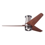 Velo Flush DC Ceiling Fan - Bright Nickel / Mahogany Blades