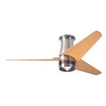 Velo Flush DC Ceiling Fan - Bright Nickel / Maple