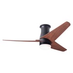 Velo Flush DC Ceiling Fan with Light - Dark Bronze / Mahogany Blades