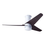 Velo Flush DC Ceiling Fan - Gloss White / Ebony Wood