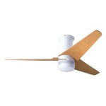 Velo Flush DC Ceiling Fan - Gloss White / Maple