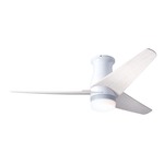 Velo Flush DC Ceiling Fan with Light - Gloss White / Whitewash