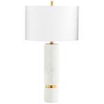 Archer Table Lamp - Brass / White Linen