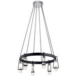 Ayse Chandelier - Chrome / Matte Black / Clear Bubble