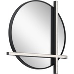 Kemena Crushed Ice Lighted Mirror - Matte Black / Crystal