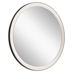 Ryame Round Lighted Mirror - Matte Black / Frosted