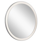 Ryame Round Lighted Mirror - Matte Silver / Frosted