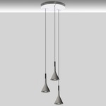 Aplomb Round Multi Light Pendant - White / Concrete Grey