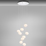 Gregg Piccola Round Multi Light Pendant - White / White