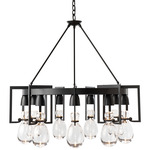 Apothecary Circular Chandelier - Black / Clear