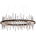 Cityscape Circular Chandelier - Black / Vintage Platinum