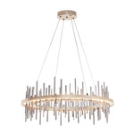 Cityscape Circular Chandelier - Soft Gold / Vintage Platinum
