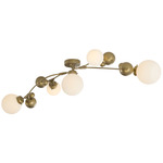 Sprig Semi Flush Ceiling Light - Soft Gold / Opal