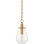 Ivy Pendant - Aged Brass / Clear