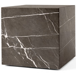 Plinth Cubic Marble Table - Brown Grey