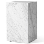 Plinth Tall Marble Table - White Marble