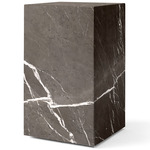 Plinth Tall Marble Table - Brown Grey