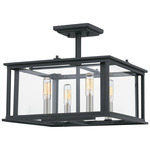 Citadel Semi Flush Ceiling Light - Earth Black / Clear