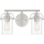 Emerson Bathroom Vanity Light - Brushed Nickel / Clear