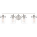 Emerson Bathroom Vanity Light - Brushed Nickel / Clear