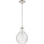 Genie Pendant - Brushed Nickel / Clear