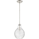 Genie Pendant - Brushed Nickel / Clear