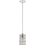 Oliver Pendant - Polished Nickel / Crystal