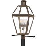 Rue De Royal Outdoor Post Light - Industrial Bronze / Clear