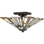 Maybeck Ceiling Flush Light - Valiant Bronze / Tiffany