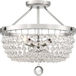 Teresa Semi Flush Ceiling Light - Polished Nickel / Clear