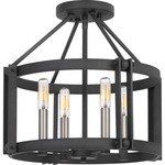 Victor Semi Flush Ceiling Light - Mottled Black