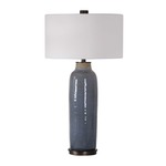 Vicente Table Lamp - Slate Blue / White Linen