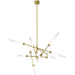 Linger Abstract Chandelier - Natural Brass / Clear Acrylic