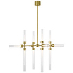 Linger Chandelier - Natural Brass / Clear