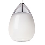 Alina Monopoint Pendant - Satin Nickel / White