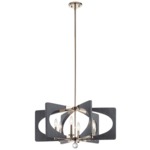 Alscar Chandelier - Polished Nickel / Driftwood Grey