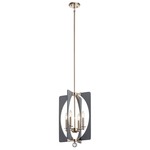 Alscar Pendant - Polished Nickel / Driftwood Grey