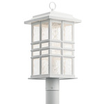 Beacon Square Post Light - White / Clear Hammered