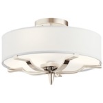 Kinsey Semi Flush Mount - Polished Nickel / White Linen