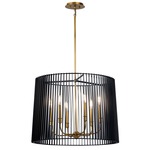 Linara Chandelier - Natural Brass / Matte Black