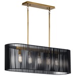 Linara Linear Chandelier - Natural Brass / Matte Black