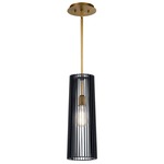 Linara Pendant - Natural Brass / Matte Black