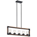 Marimount Linear Chandelier - Black / Clear