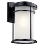 Toman Outdoor Wall Light - Black / Satin Etched